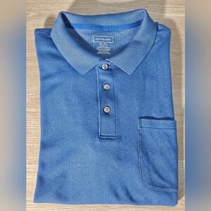 Van Heusen Men's Polo Shirt Blue Size XL, Slim Fit, Short Sleeve, Pre-owned